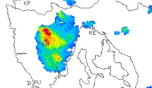 ARSO radarska snimka gdje možemo uočiti tučonosni sustav ARSO radarska snimka gdje možemo uočiti tučonosni sustav